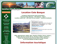 Tablet Screenshot of location-cote-basque.com